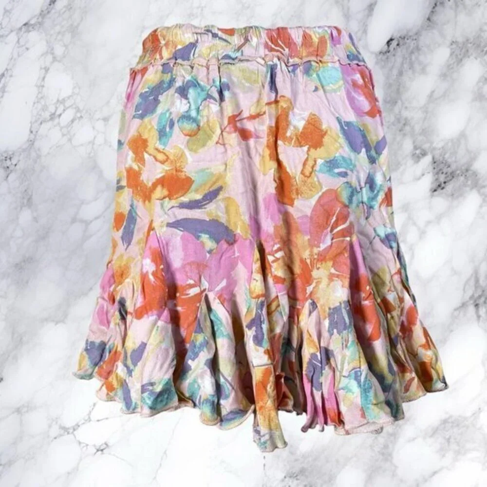 Vici Floral Flutter Watercolor Skirt